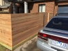 horizonal timber slat fence